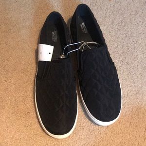 Black slide on sneakers